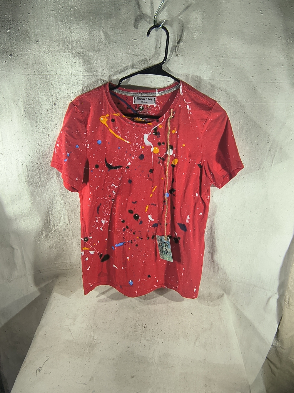 Timothy Designs T127 Men's Red SS Tee Size Med W/Unique Street Wear Design
